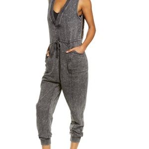 Zella jumpsuit charcoal grey washed looking